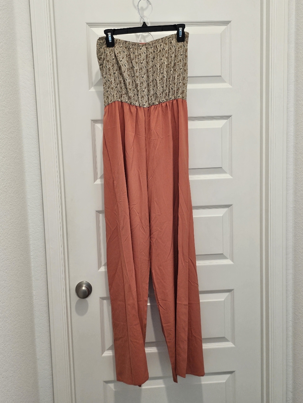 Peppermint Strapless Paisley & Coral Jumpsuit - EUC - Size M - Picture 7 of 8